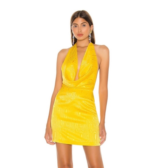 Ronny Kobo Collection Dresses & Skirts - Ronny Kobo Marisa Halter Mini Dress in Lemon Size Medium